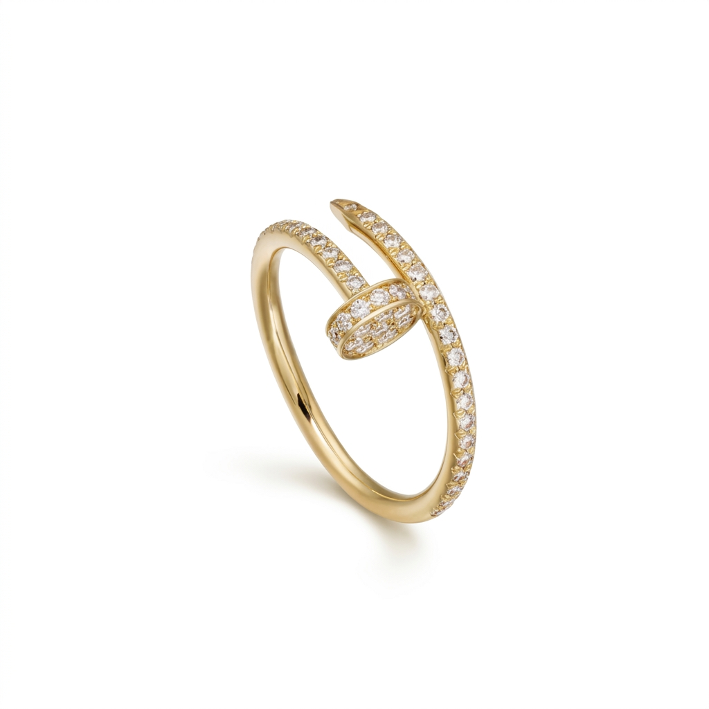 Juste Un Clou Small half paved Ring