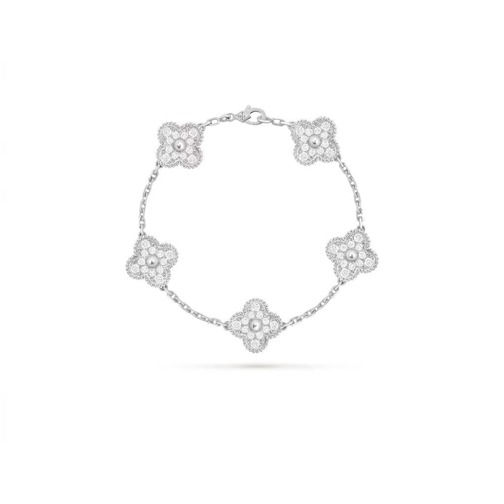 Vintage Alhambra Paved Bracelet, 5 motifs