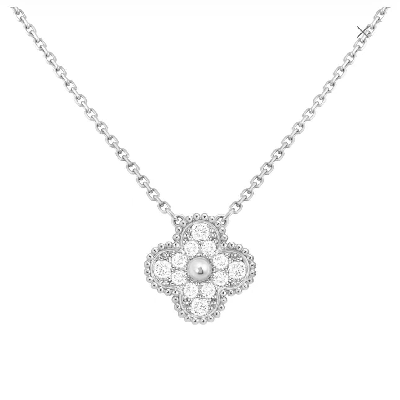 Vintage Alhambra Paved Pendant Necklace