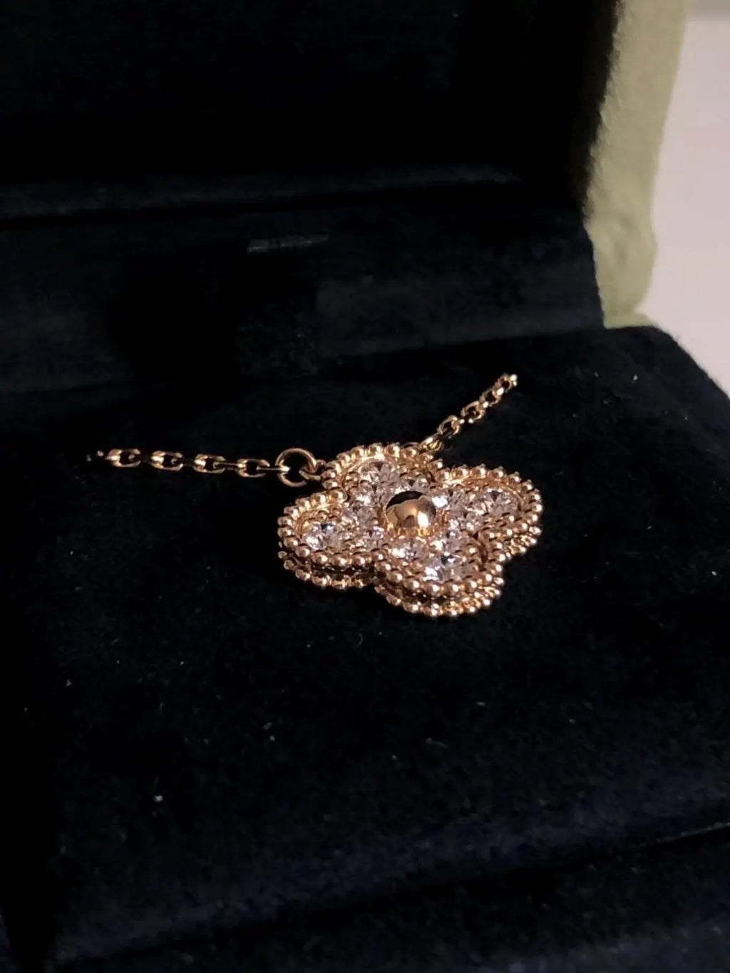 Vintage Alhambra Paved Pendant Necklace