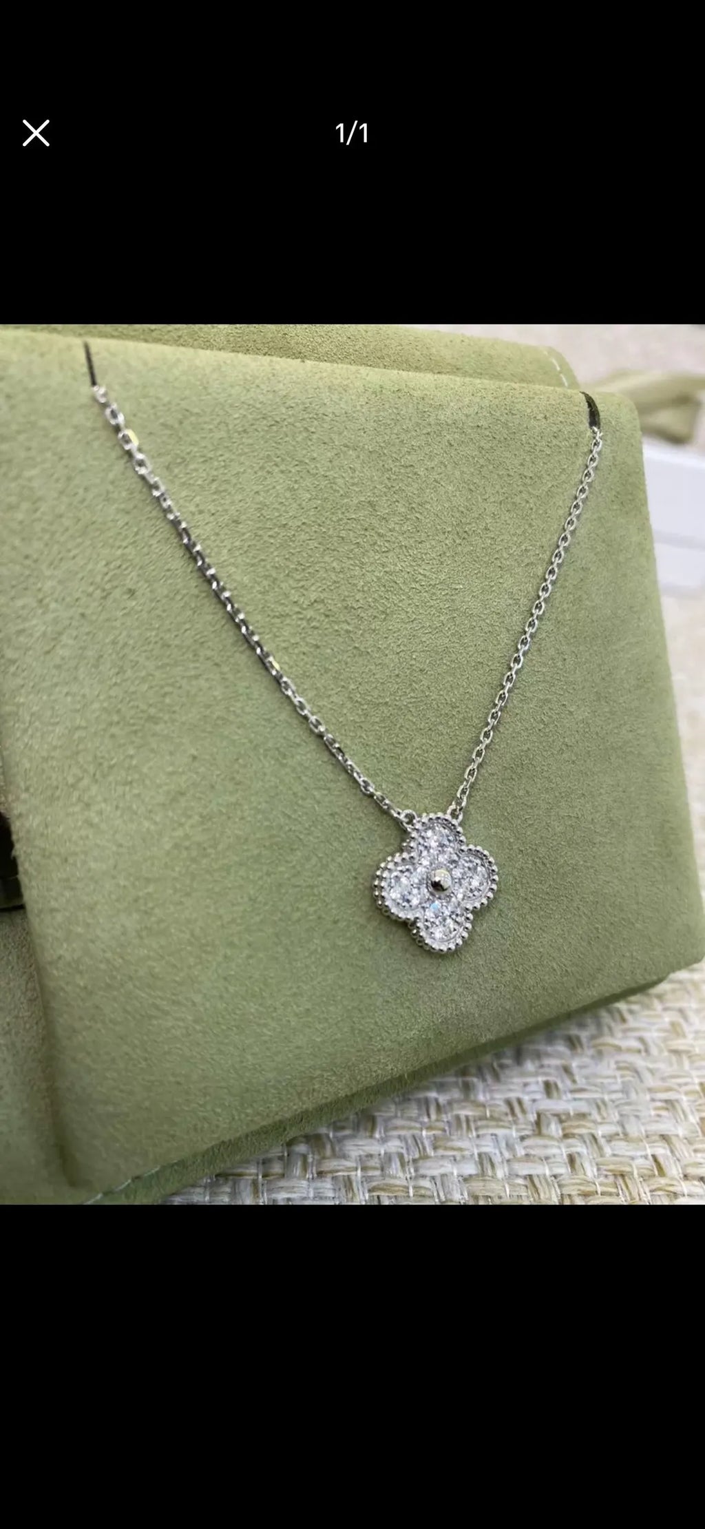 Vintage Alhambra Paved Pendant Necklace