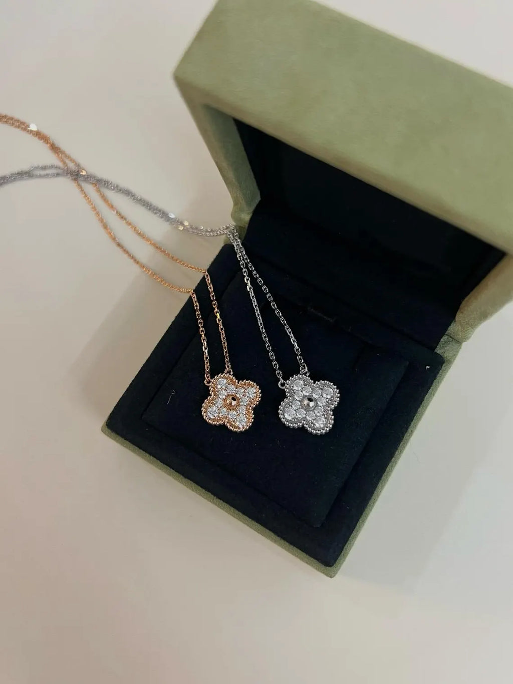 Vintage Alhambra Paved Pendant Necklace