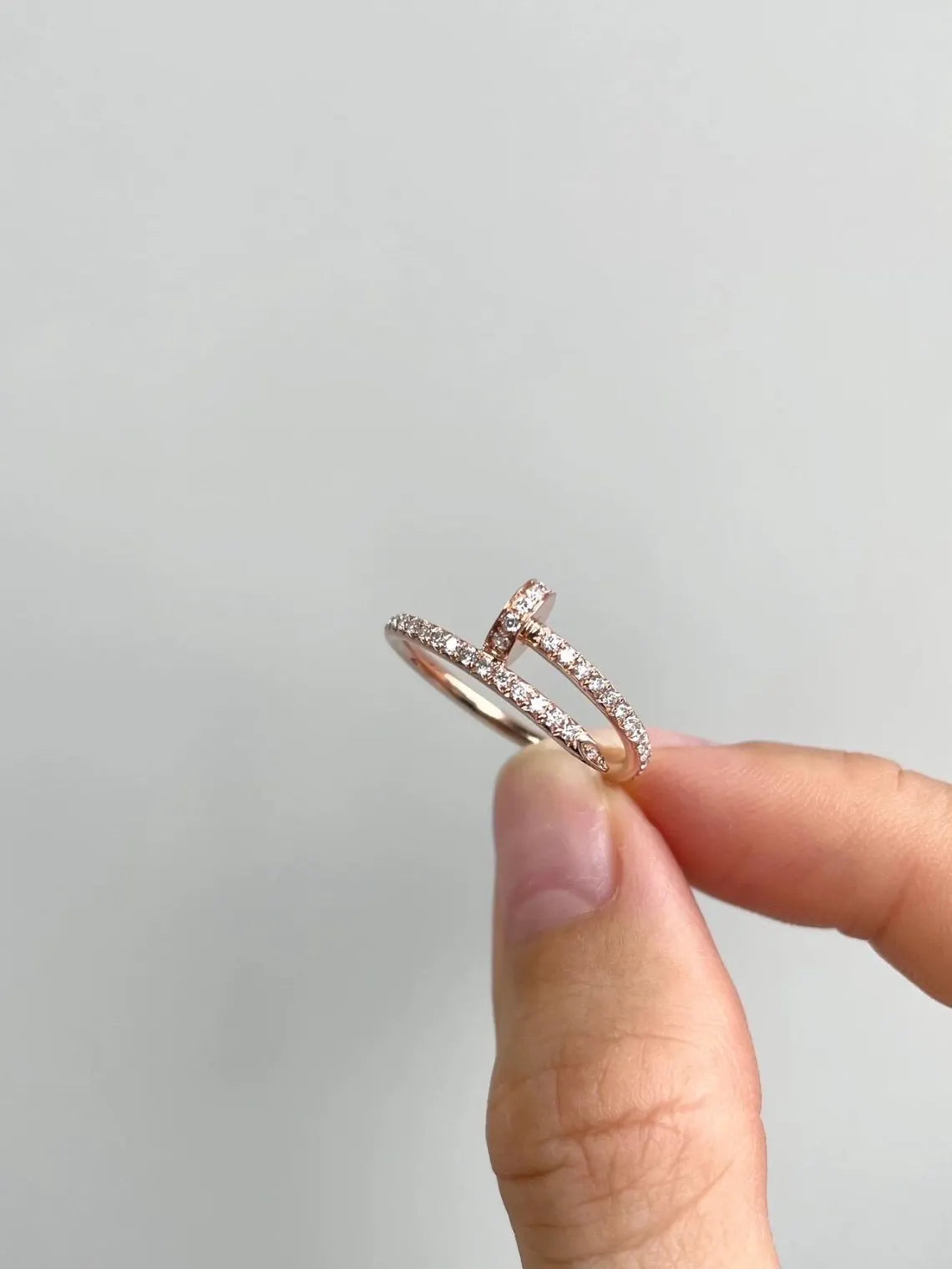 Juste Un Clou Small half paved Ring