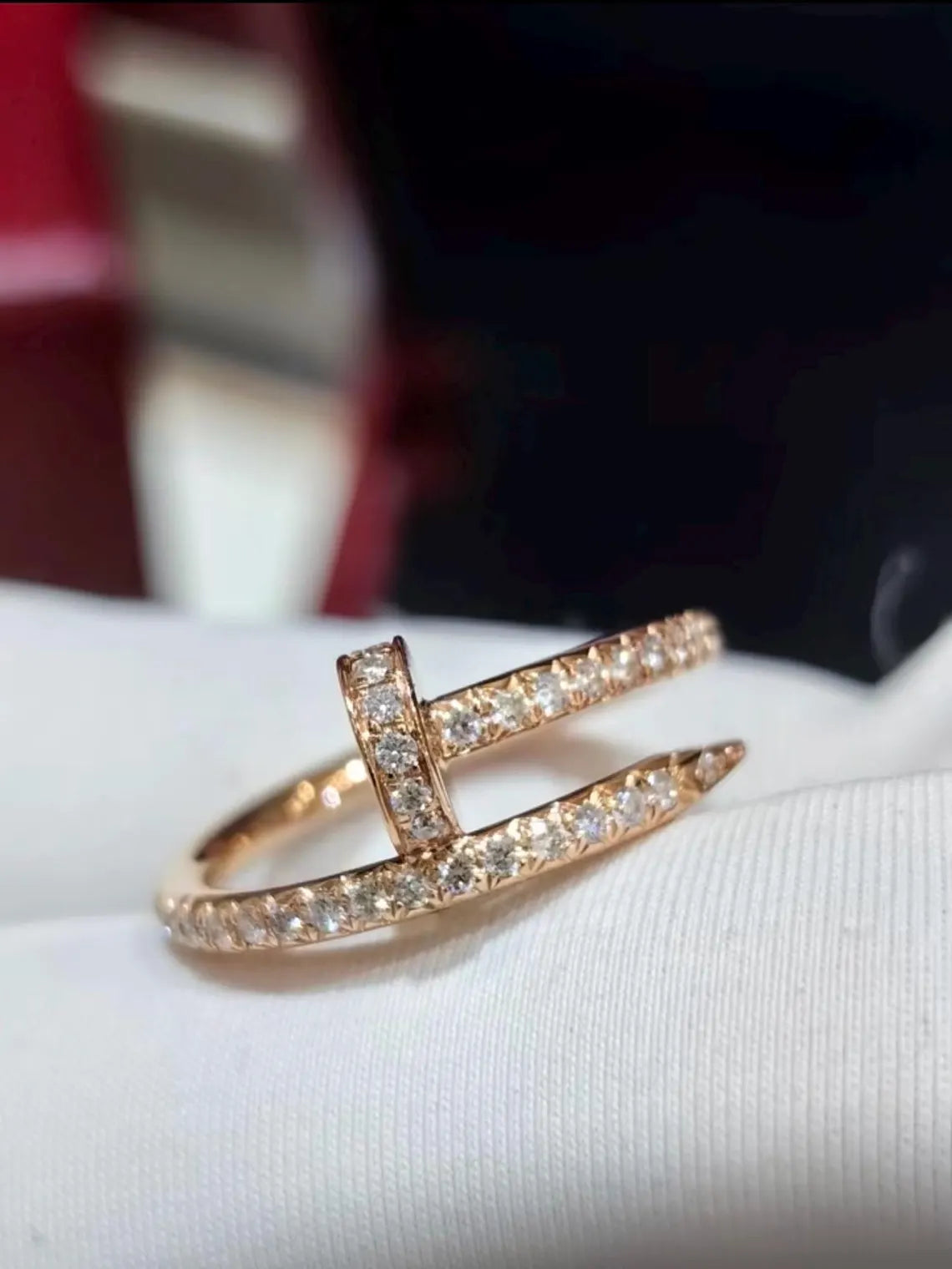 Juste Un Clou Small half paved Ring