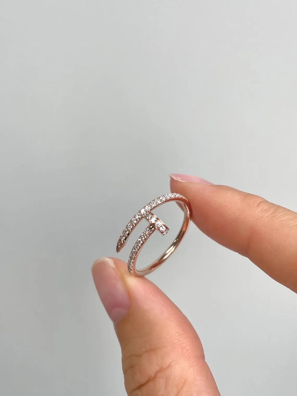 Juste Un Clou Small half paved Ring