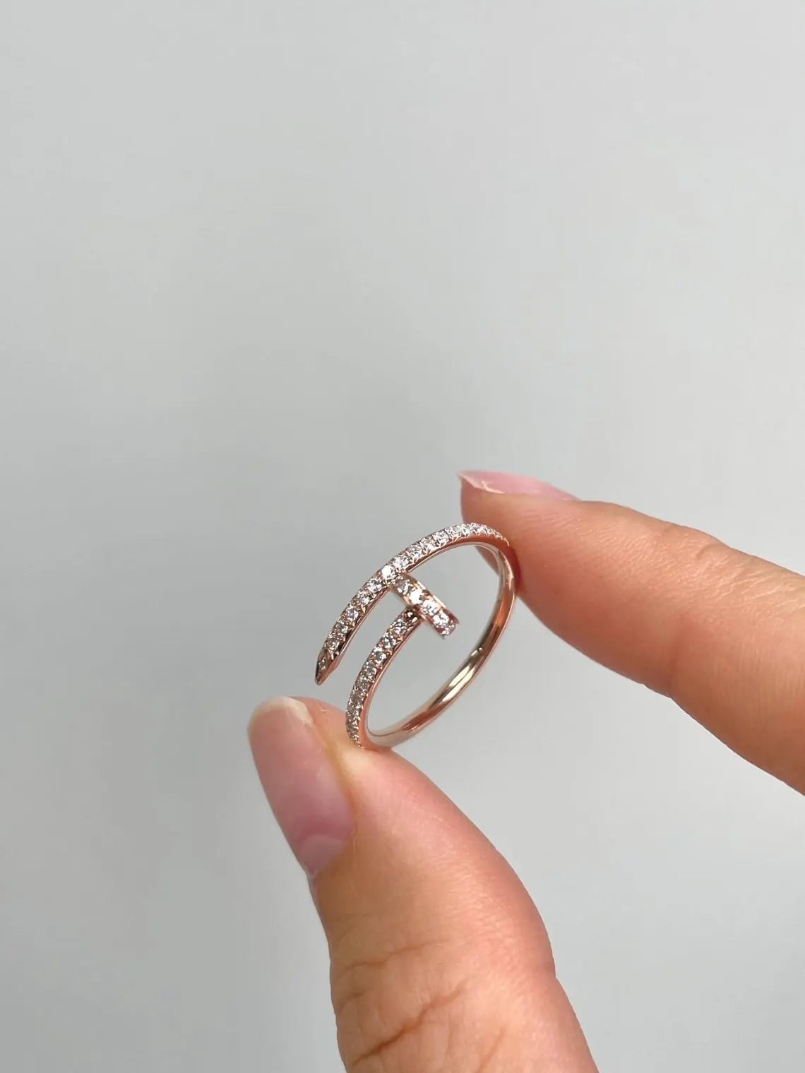 Juste Un Clou Small half paved Ring