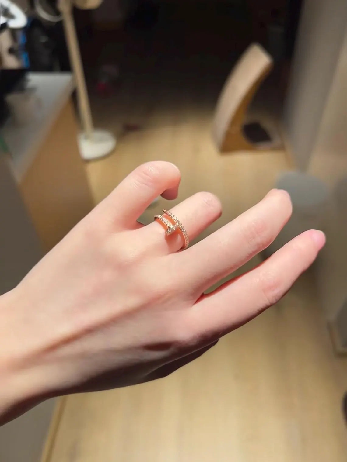 Juste Un Clou Small half paved Ring