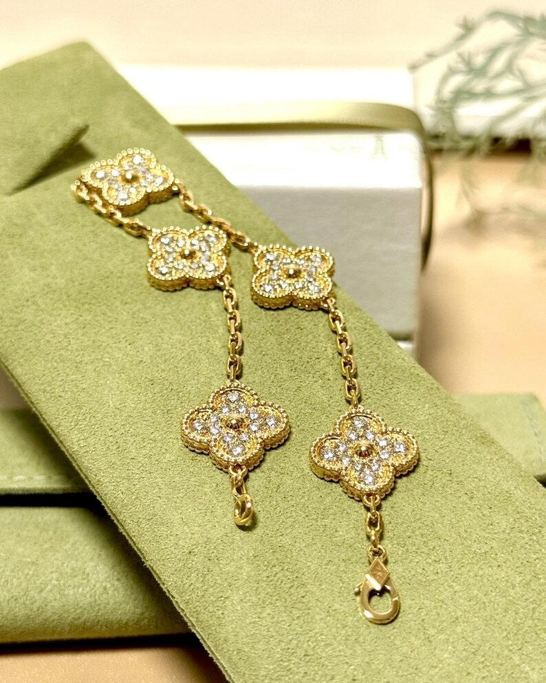 Vintage Alhambra Paved Bracelet, 5 motifs